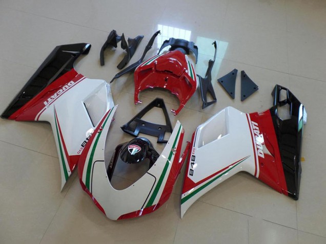 Billige Weiß Rot Ducati 848 1098 1198 2007-2014 Motorrad Verkleidungen Billige Weiß Rot Ducati 848 1098 1198 2007-2014 Motorrad Verkleidungen