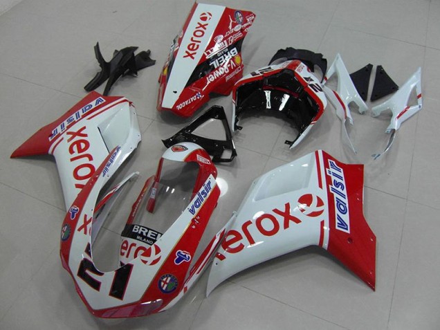 Billige Weiß Rot Xerox Ducati 848 1098 1198 2007-2014 Motorrad Verkleidung Billige Weiß Rot Xerox Ducati 848 1098 1198 2007-2014 Motorrad Verkleidung
