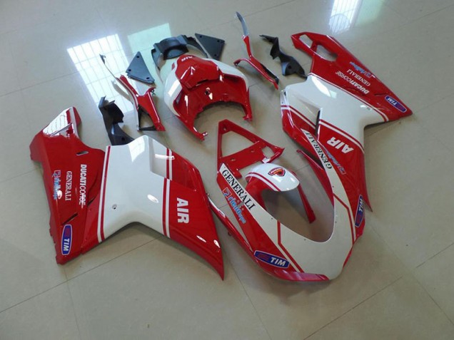 Billige Rot Weiß Air Ducati 848 1098 1198 2007-2014 Motorrad Verkleidungen