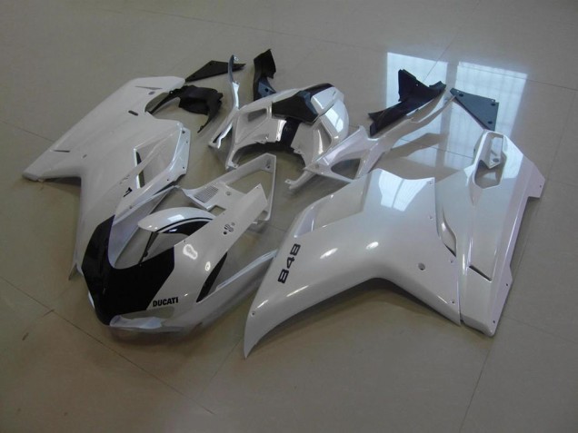 Billige Perl Weiß Schwarz gestreift Ducati 848 1098 1198 2007-2014 Motorrad Verkleidungen Billige Perl Weiß Schwarz gestreift Ducati 848 1098 1198 2007-2014 Motorrad Verkleidungen
