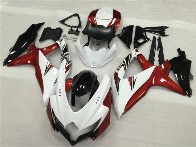 Billige Weiß Rot Schwarz GSXR 600 / 750 K8 2008-2010 Motorrad Verkleidungen Billige Weiß Rot Schwarz GSXR 600 / 750 K8 2008-2010 Motorrad Verkleidungen
