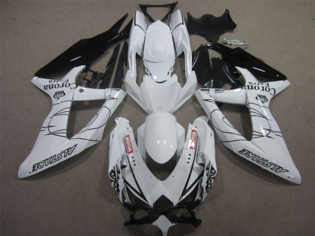 Billige Weiß Schwarz Corona Extra Motul GSXR 600 K8 2008-2010 Motorrad Verkleidungen Billige Weiß Schwarz Corona Extra Motul GSXR 600 K8 2008-2010 Motorrad Verkleidungen