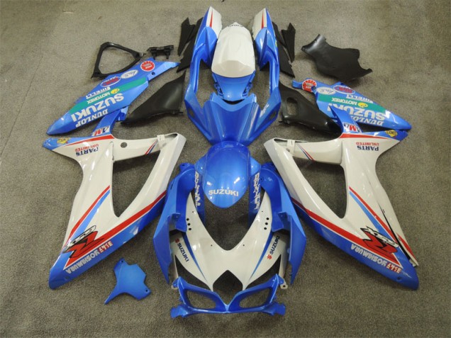 Billige Blau Weiß mit Aufklebern GSXR 600 K8 2008-2010 Motorrad Verkleidungen Billige Blau Weiß mit Aufklebern GSXR 600 K8 2008-2010 Motorrad Verkleidungen