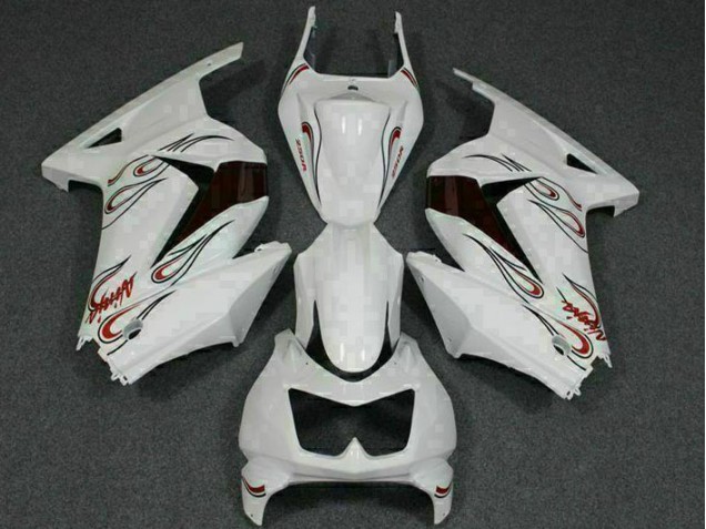 Billige Weiß Rot EX250 2008-2012 Motorrad Verkleidungen Billige Weiß Rot EX250 2008-2012 Motorrad Verkleidungen