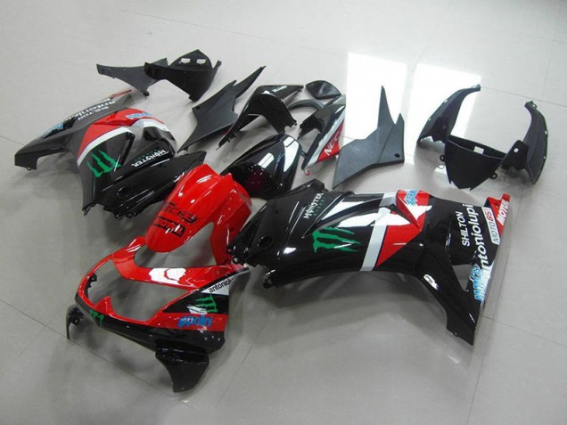 Billige Rot und Schwarz Monster ZX 250R 2008-2012 Motorrad Verkleidungen Billige Rot und Schwarz Monster ZX 250R 2008-2012 Motorrad Verkleidungen