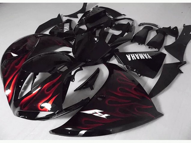 Billige Rote Schwarz Flamme R1 2009-2011 Motorrad Verkleidungen Billige Rote Schwarz Flamme R1 2009-2011 Motorrad Verkleidungen