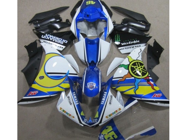 Billige Blau Weiß Gelb 46 R1 2009-2011 Motorrad Verkleidungen Billige Blau Weiß Gelb 46 R1 2009-2011 Motorrad Verkleidungen