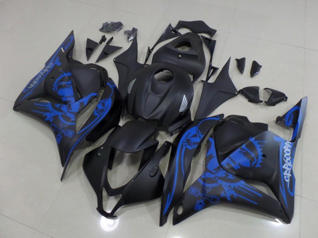 Billige Matt Schwarzer blauer Totenkopf CBR 600 RR 2009-2012 Motorrad Verkleidungen