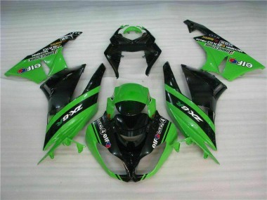 Billige Schwarz Grün ZX6R 2009-2012 Motorrad Verkleidungen Komplett Sets