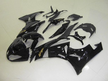 Billige Schwarz mit goldenem Aufkleber ZX6R 2009-2012 Motorrad Verkleidungen