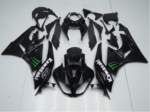 Billige Schwarz mit Monster ZX6R 2009-2012 Motorrad Verkleidungen Billige Schwarz mit Monster ZX6R 2009-2012 Motorrad Verkleidungen