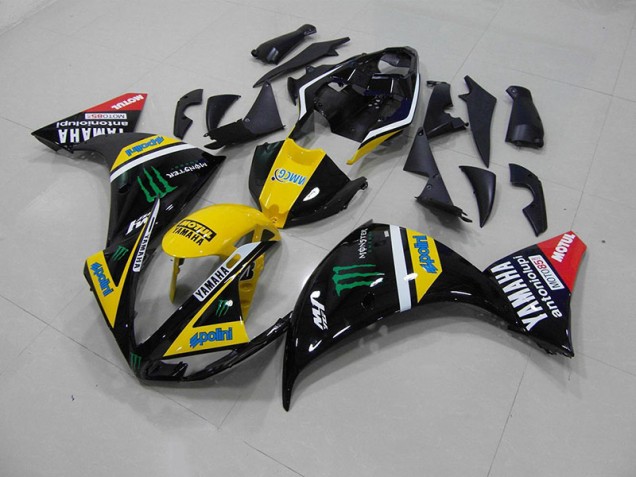 Billige Gelb Schwarz Monster R1 2012-2014 Motorrad Verkleidungen Billige Gelb Schwarz Monster R1 2012-2014 Motorrad Verkleidungen