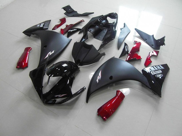 Billige Matt Schwarz Rot R1 2012-2014 Motorrad Verkleidungen Billige Matt Schwarz Rot R1 2012-2014 Motorrad Verkleidungen