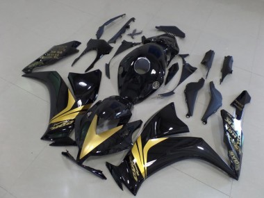 Billige Glänzend Schwarz Gold Aufkleber CBR 1000 RR 2012-2016 Motorrad Verkleidungen