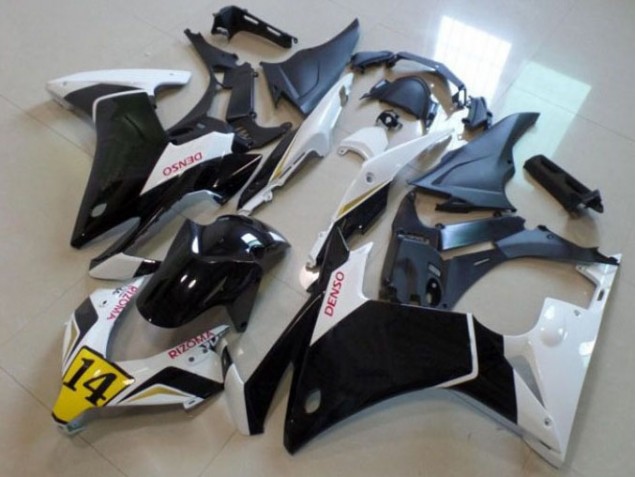 Billige Schwarz Weißer Denso Rizoma 14 CBR 500 RR 2013-2015 Motorrad Verkleidungen Billige Schwarz Weißer Denso Rizoma 14 CBR 500 RR 2013-2015 Motorrad Verkleidungen