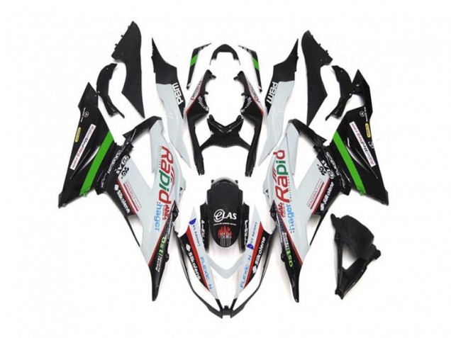 Billige Weiß Schwarz ZX6R 2013-2018 Motorrad Verkleidungen Billige Weiß Schwarz ZX6R 2013-2018 Motorrad Verkleidungen